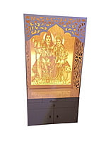 3D Corian Shiv Parivar Puja Mandir With WPC Drawer 3D Corian Shiv Parivar Puja Mandir With WPC Drawer