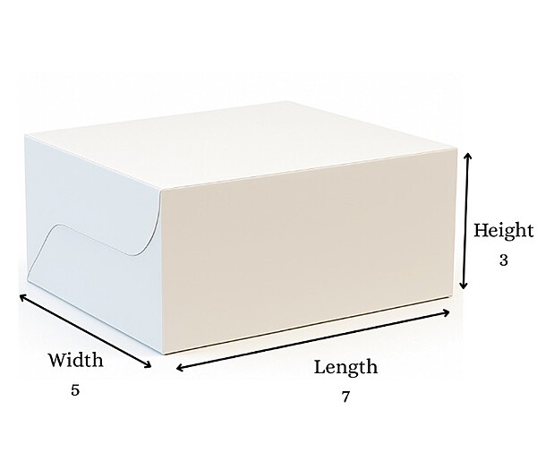 Plain White 7*5*3 Inch(3 Pastry Box)