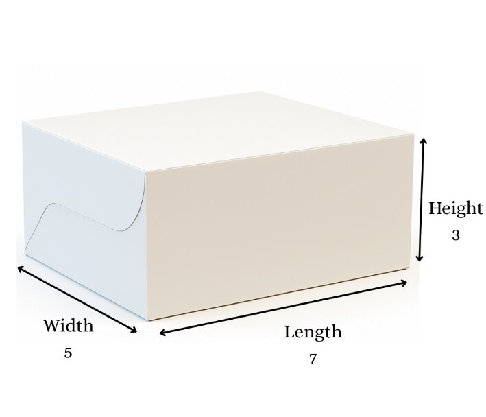Plain White 7*5*3 Inch(3 Pastry Box)