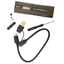 M.2 NVMe & M.2 SSD 2 in 1 Combo Enclosure