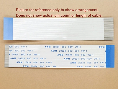 10 Pin 0.5mm Pitch 30cm Length FFC Cable Reverse Direction