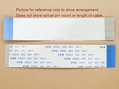 10 Pin 0.5mm Pitch 10cm Length FFC Cable Reverse Direction