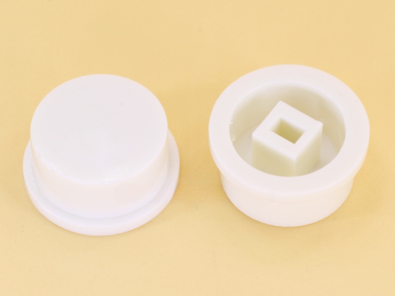 White Cap rectangle stem 3x2mm for Push Switches 5.8-7-8-8.5mm