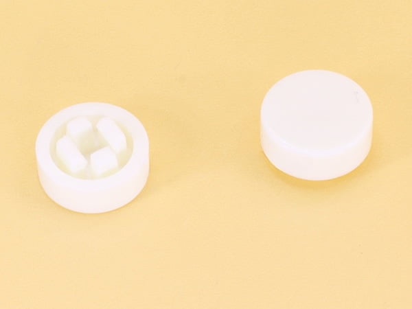 White Cap R8 Square Stem 2.4mm for Switches 6x6x7.3mm