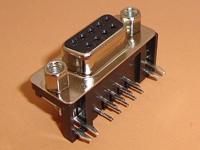 DB9 Female PCB Mount R/A