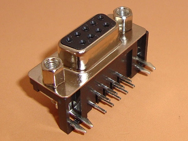 DB9 Female PCB Mount R/A