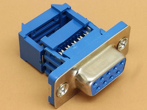 DB9 Female IDC 9 Pin D-SUB Crimp Connector for Flat Ribbon Cable