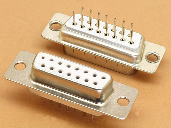 DB15 Female PCB Mount Straight Gold plated pins