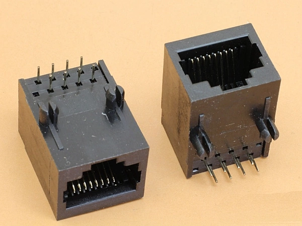RJ45 8P8C Socket Side Entry Black PCB Mount for Network Ethernet