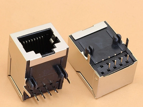 RJ45 8P8C Socket Side Entry Shielded Long Body PCB Mount for Network Ethernet
