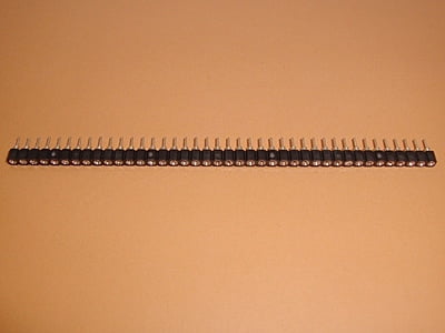 2.54mm 40x1 Female Socket Strip, Machine Round Pins