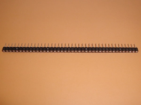 2.54mm 40x1 Female Socket Strip, Machine Round Pins