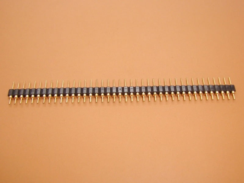 2.54mm 40x1 Male Header Strip, Machine Round Pins