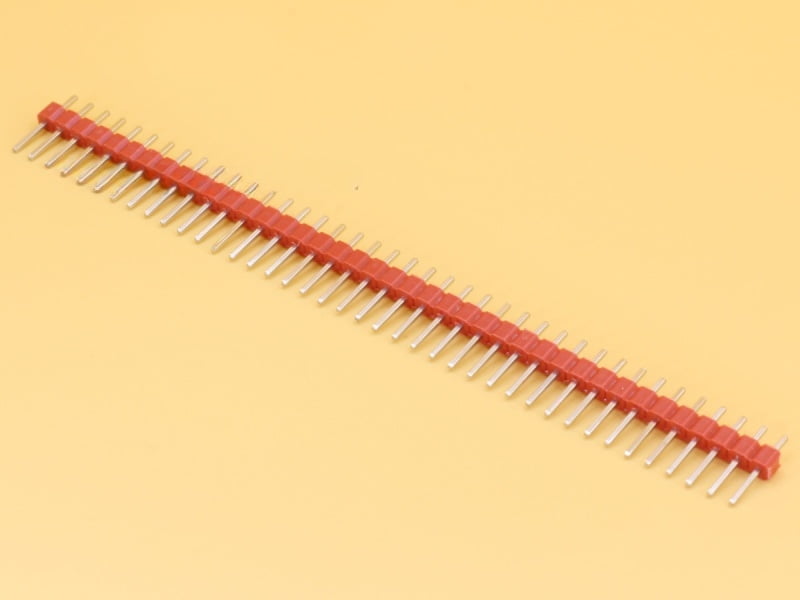 2.54mm 40x1 Red Male Straight Header Strip Height 11mm