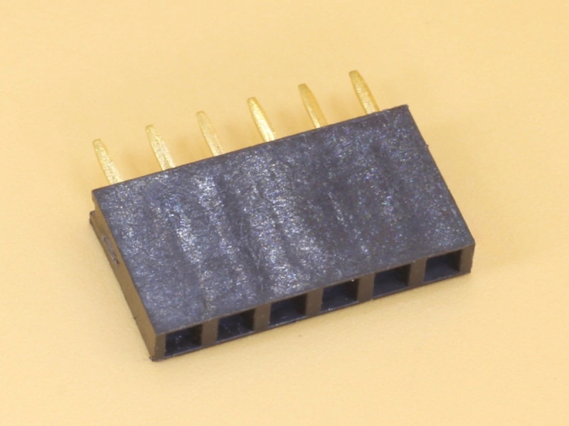 1x6 2.54mm Female Straight Single Row Header Strip