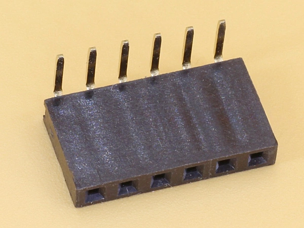1x6 2.54mm Female Right Angle Single Row Header Strip