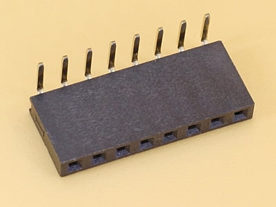 1x8 2.54mm Female Right Angle Single Row Header Strip