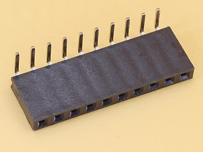 1x10 2.54mm Female Right Angle Single Row Header Strip