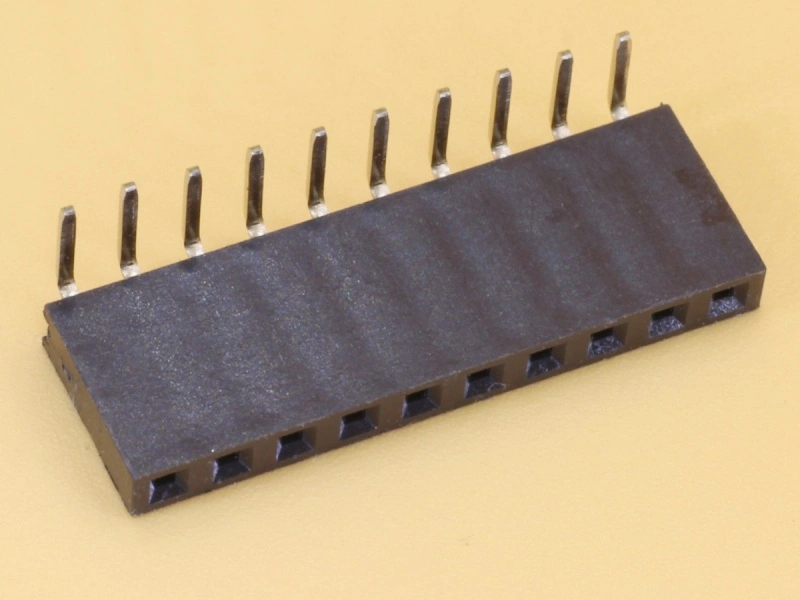 1x10 2.54mm Female Right Angle Single Row Header Strip