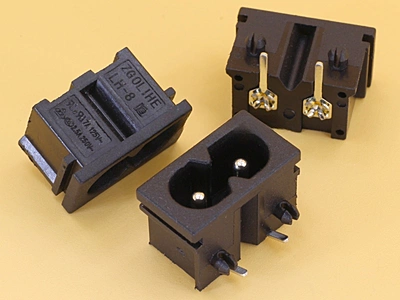 AC Socket 2P 2.5A 250V IEC320-C8 Male PCB Mount