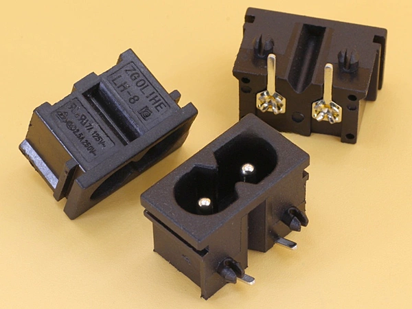 AC Socket 2P 2.5A 250V IEC320-C8 Male PCB Mount