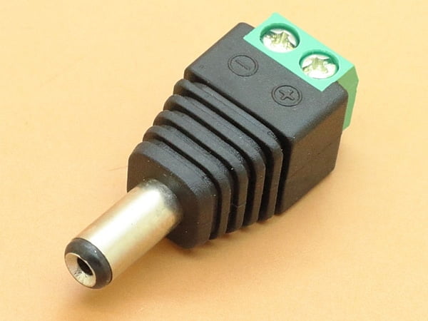 Male DC Power adapter - 5.5x2.1mm plug to screw terminal