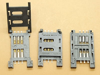 SIM Card Holder - 6 pin - Flip Open - Hinge Cover Type