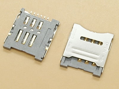Micro SIM Card Socket - 6 pin - Flip Open - Metal Hinge
