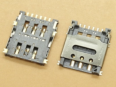 Nano SIM Card Holder - 6 pin - Flip Open - Metal Hinge