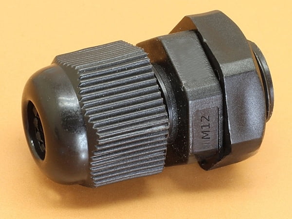 M12x1.5 Black Nylon Cable Gland for Cable Dia 3-6mm