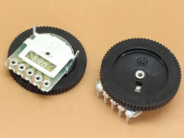 50K Stereo Round Dial Potentiometer 5P 16mm