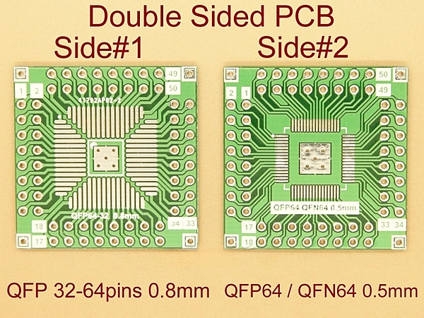 QFP64 - QFN64 0.5mm / 0.8mm Adapter PCB