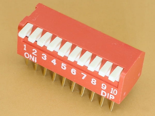 10 Pin 2.54mm DIP switch R/A Piano Type