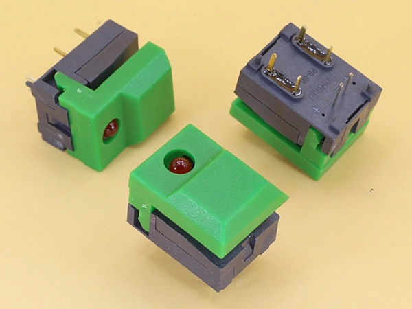 Key Switch 17x12.5mm Green with LED Light