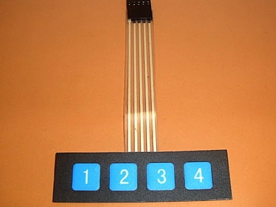 Keypad 4 SW, Membrane type, Self Adhesive