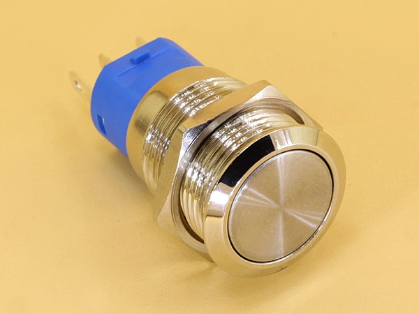 Metal Switch 16mm - Push to ON Momentary - IP65 - No light