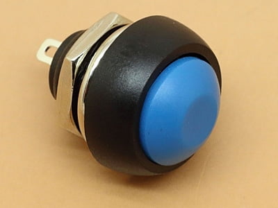 Blue Push Button Switch 12mm Waterproof Momentary