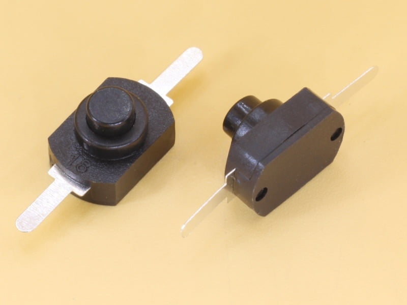 Switch On Off Push 30V 1A Black Feet Inline