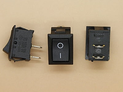 Black Rocker Switch KCD1 6A-250VAC ON/OFF SPST Snap in Panel
