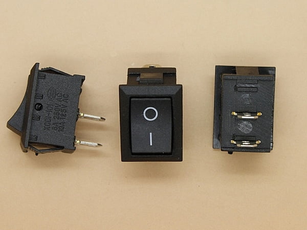 Black Rocker Switch KCD1 6A-250VAC ON/OFF SPST Snap in Panel