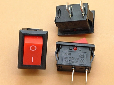 Red Rocker Switch KCD1 6A-250VAC ON/OFF SPST Snap in Panel