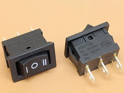 Black Rocker Switch KCD1-103 6A-250VAC ON-OFF-ON SPST Snap in Panel