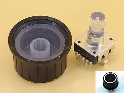 Blue LED Rotary Encoder EC12 Knurled Shaft 20mm with Knob 25mm