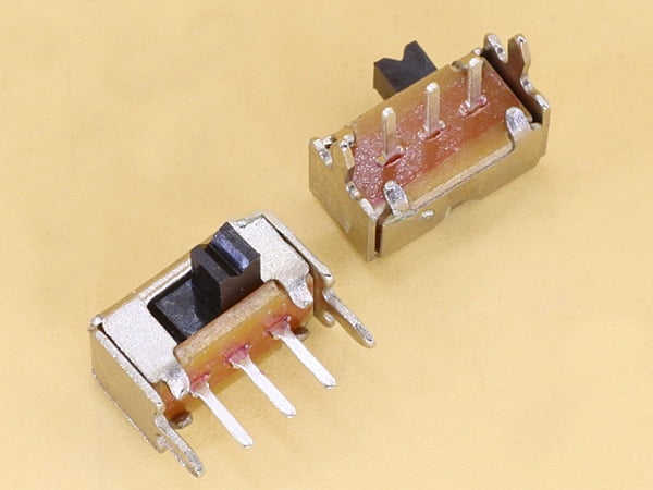 Slide Switch TH Horizontal - 3 pins - 1 circuits - 2 positions Knob 2mm