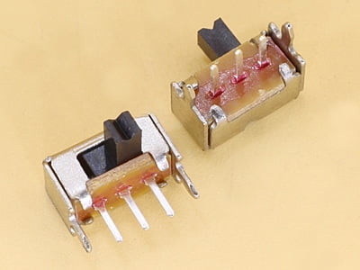 Slide Switch TH Horizontal - 3 pins - 1 circuits - 2 positions Knob 3mm