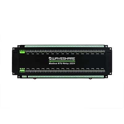 Industrial Modbus RTU 32-Ch Relay Module RS-485 Rail-Mount