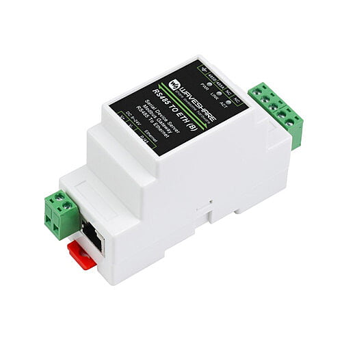 Industrial Serial Server, RS485 to RJ45 Ethernet, TCP/IP to Serial, Rail-Mount Support