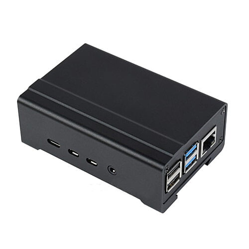 Aluminum Case for Raspberry Pi 4 with Cooling Fan and Heatsinks DIN Rail Mount