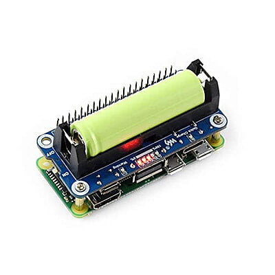 Li-ion Battery UPS HAT for Raspberry Pi, 5V Output, Quick Charge