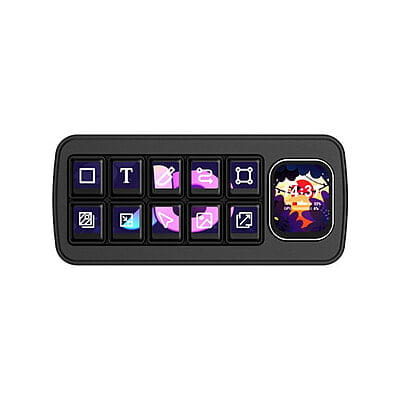 MK10 AI Voice Control Panel Onboard 10x0.85inch LCD And 2.01inch Secondary Screen